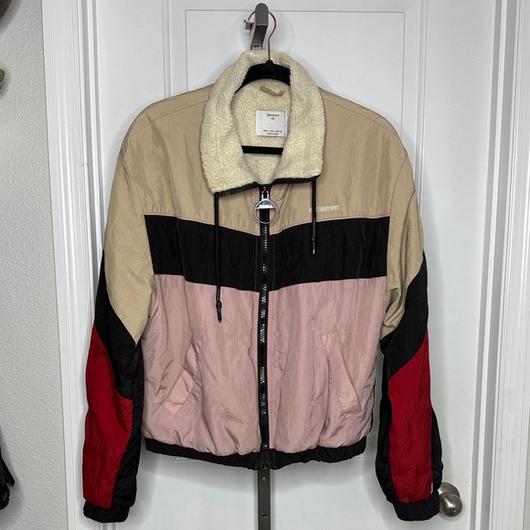 Bershka Zip Up Lined Retro Windbreaker - Picture 5 of 8